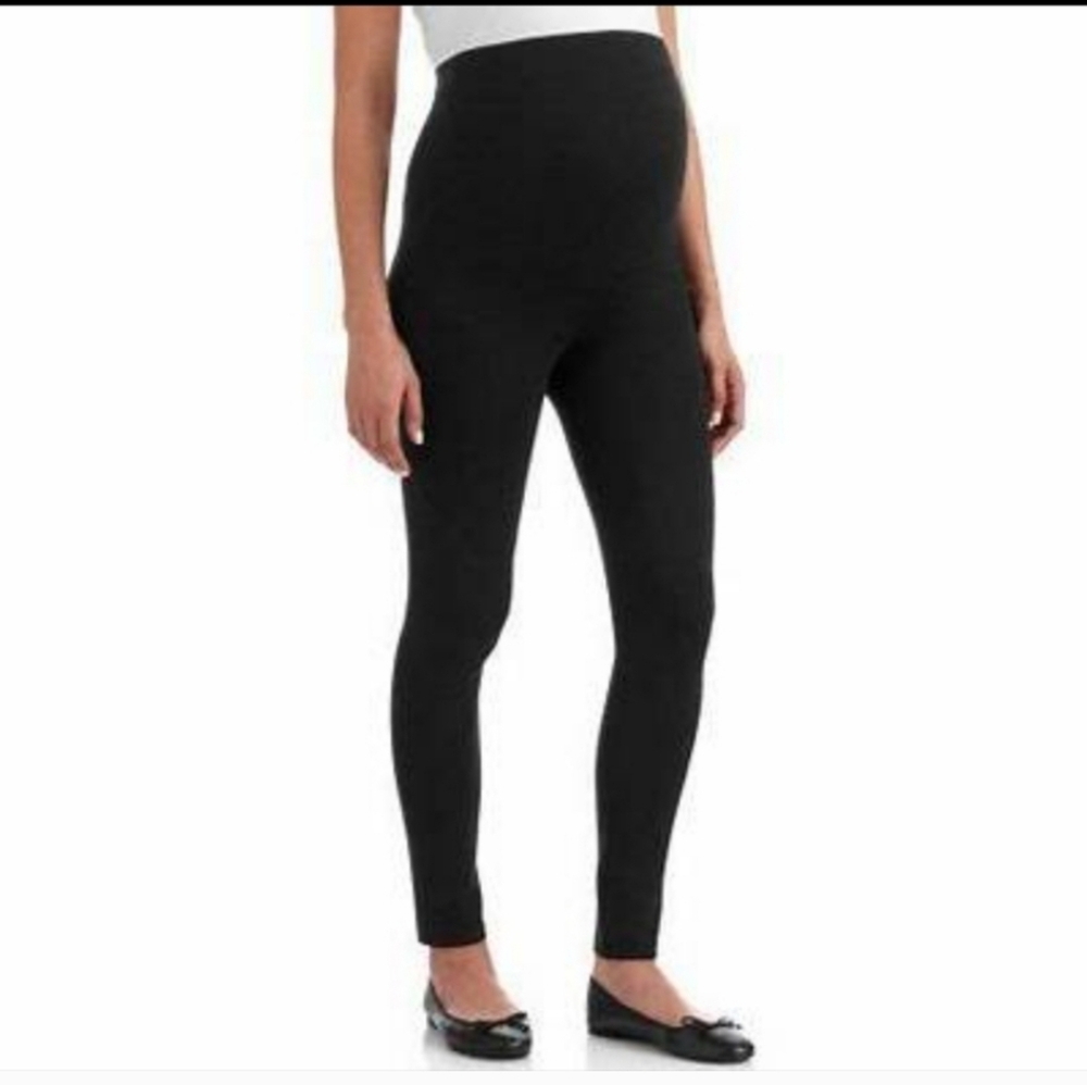 #4091 Times Two Black Maternity Leggings